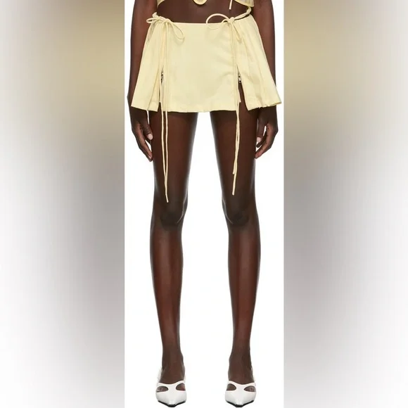 Nodress Yellow Pleated Miniskirt